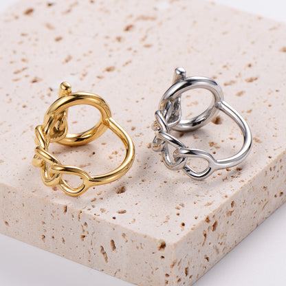 Simple Style Chains Print Stainless Steel Plating 18k Gold Plated Rings