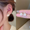 Simple Style Leaf Alloy Inlay Zircon Women's Earrings Ear Studs