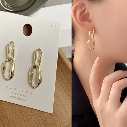 Simple Style Leaf Alloy Inlay Zircon Women's Earrings Ear Studs