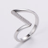 1 Piece Fashion Heart Shape Chains Print Stainless Steel Inlay Zircon Wave Ring