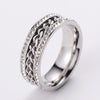 1 Piece Fashion Heart Shape Chains Print Stainless Steel Inlay Zircon Wave Ring