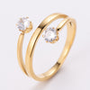 1 Piece Fashion Heart Shape Chains Print Stainless Steel Inlay Zircon Wave Ring