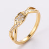 1 Piece Fashion Heart Shape Chains Print Stainless Steel Inlay Zircon Wave Ring