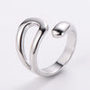 1 Piece Fashion Heart Shape Chains Print Stainless Steel Inlay Zircon Wave Ring