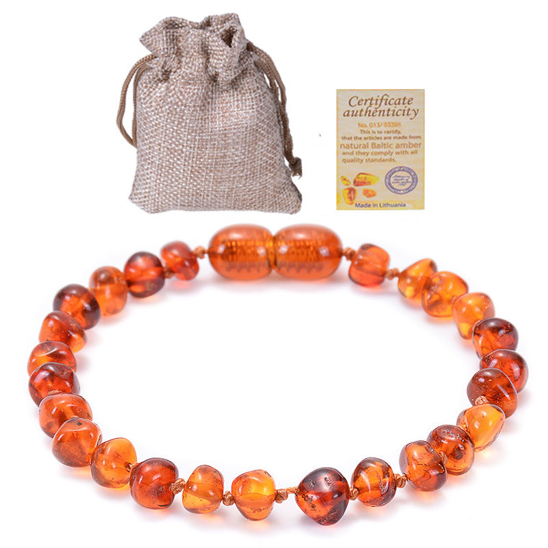 Elegant Solid Color Amber Beaded Bracelets