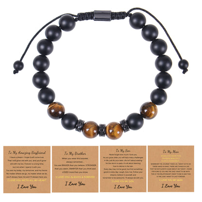 1 Piece Simple Style Geometric Natural Stone Tiger Eye Bracelets