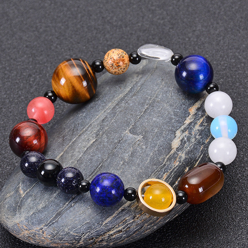 Fashion Planet Natural Stone Beaded Unisex Bracelets