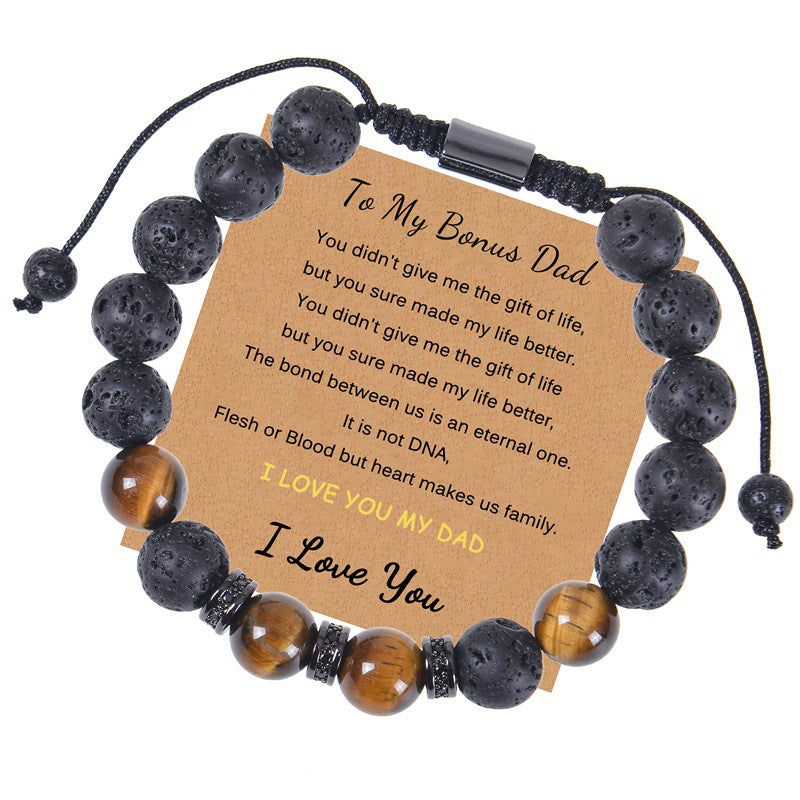 1 Piece Simple Style Geometric Natural Stone Tiger Eye Bracelets