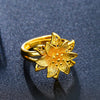 1 Piece Simple Style Flower Brass Plating Open Ring