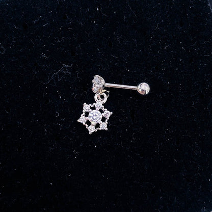 1 Piece Lady Star Inlay Stainless Steel Zircon Ear Studs