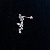 1 Piece Lady Star Inlay Stainless Steel Zircon Ear Studs