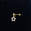 1 Piece Lady Star Inlay Stainless Steel Zircon Ear Studs