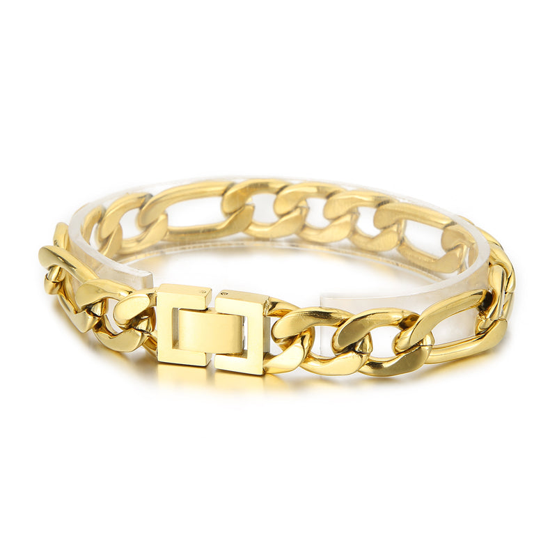 Wholesale Hip-hop Solid Color Stainless Steel 18k Gold Plated Bracelets