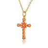 1 Piece Retro Cross Copper Plating Inlay Zircon Pendant Necklace