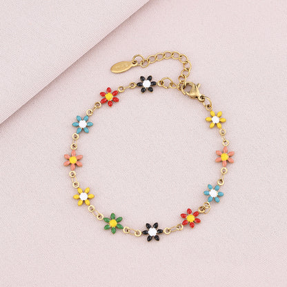 Basic Flower Stainless Steel Plating Bracelets