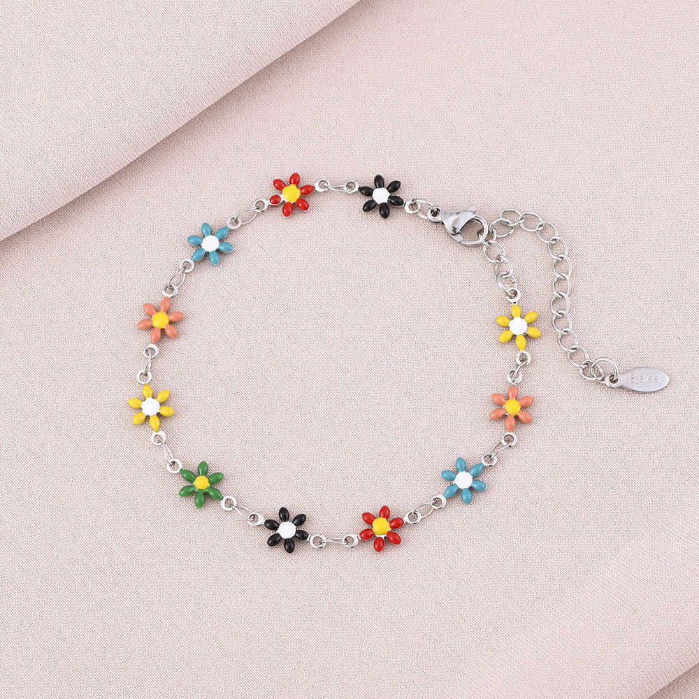 Basic Flower Stainless Steel Plating Bracelets