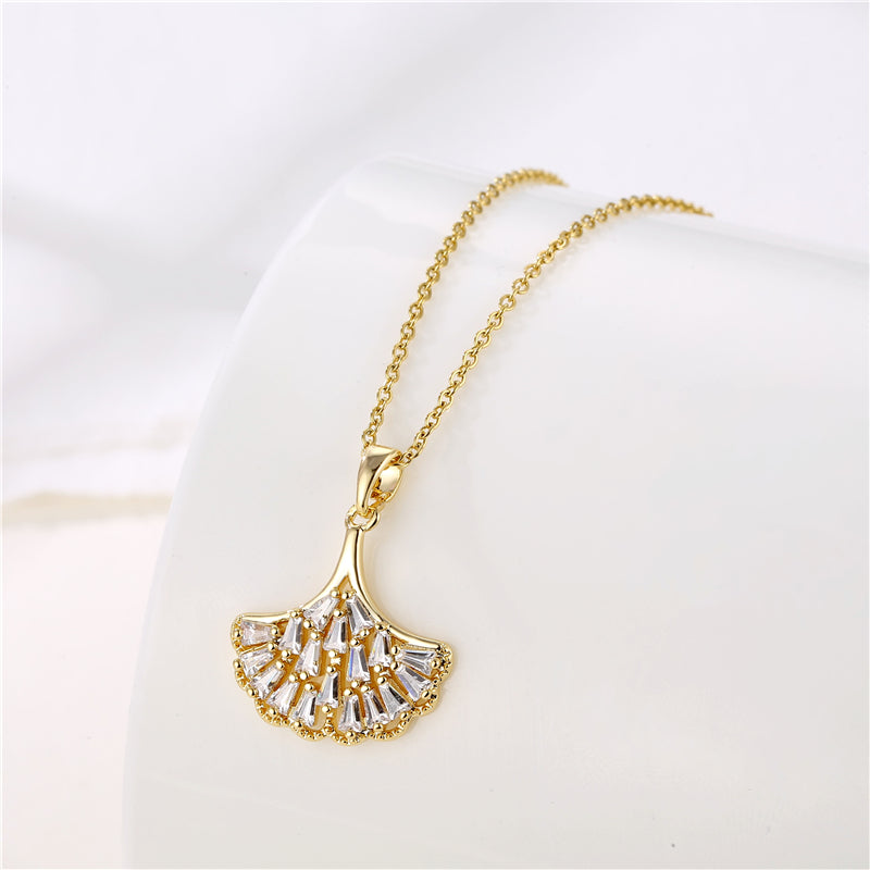 Wholesale Vintage Style Four Leaf Clover Butterfly Key Stainless Steel Titanium Steel Plating Inlay 18k Gold Plated Gold Plated Zircon Pendant Necklace