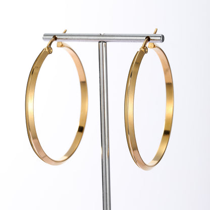 1 Pair Simple Style Circle Stainless Steel Plating Earrings