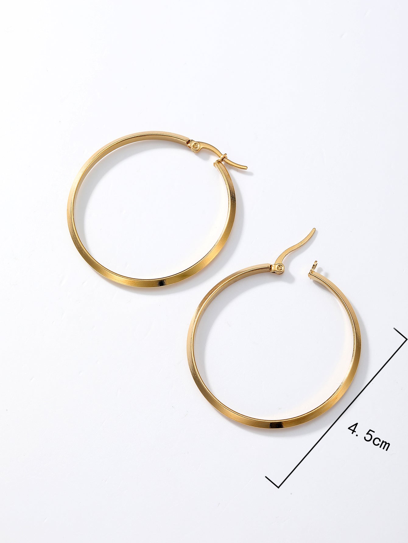 1 Pair Simple Style Circle Stainless Steel Plating Earrings