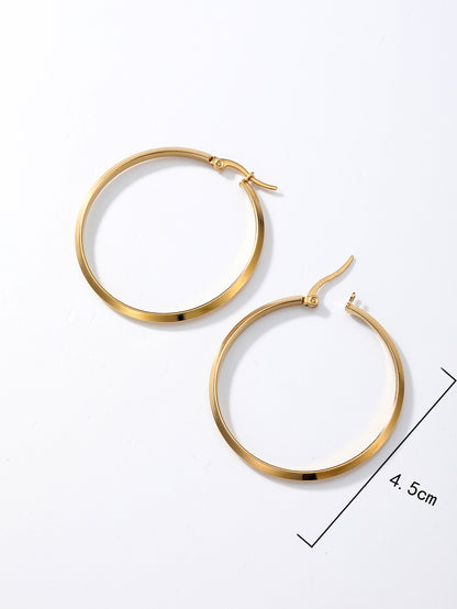 1 Pair Simple Style Circle Stainless Steel Plating Earrings