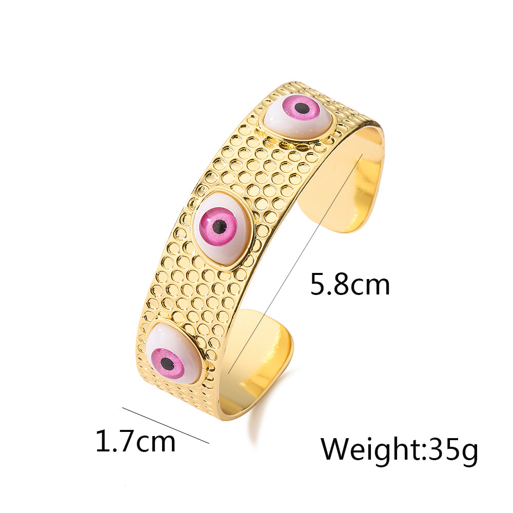 1 Piece Artistic Devil's Eye Copper Plating Bangle