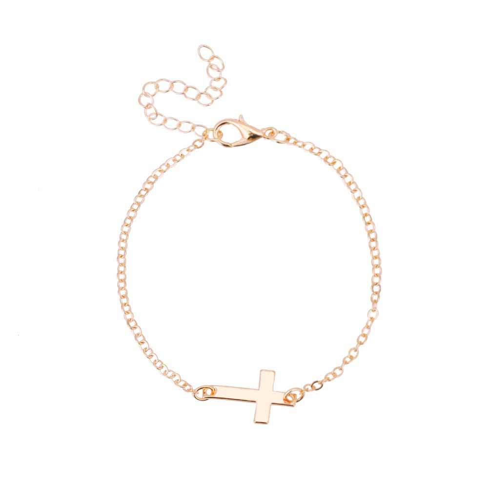 1 Piece Simple Style Cross Alloy Plating Women's Bracelets