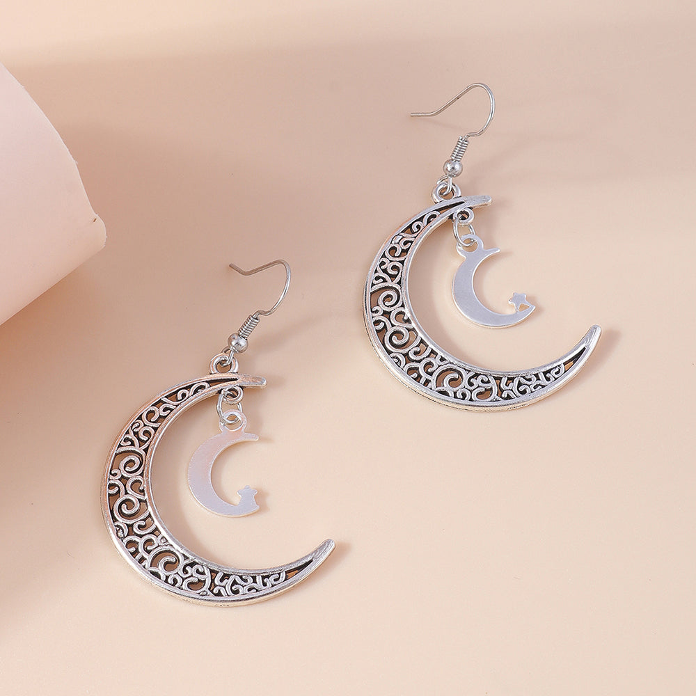 1 Pair Simple Style Moon Alloy Women's Drop Earrings