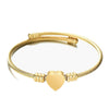 Sweet Simple Style Heart Shape Stainless Steel Polishing Plating Bangle