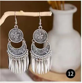 1 Pair Ethnic Style Geometric Heart Shape Elephant Metal Tassel Plating Women's Drop Earrings