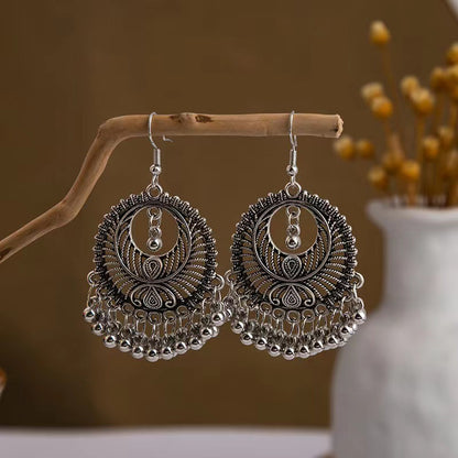 1 Pair Ethnic Style Geometric Heart Shape Elephant Metal Tassel Plating Women's Drop Earrings