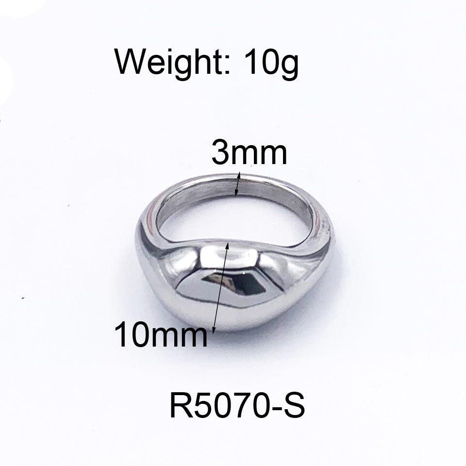 1 Piece Fashion Solid Color Titanium Steel Plating Rings