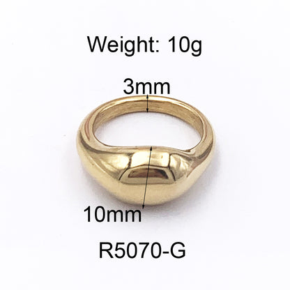 1 Piece Fashion Solid Color Titanium Steel Plating Rings