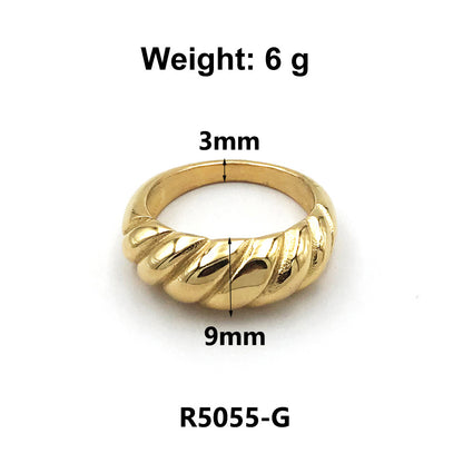 1 Piece Fashion Solid Color Titanium Steel Plating Rings