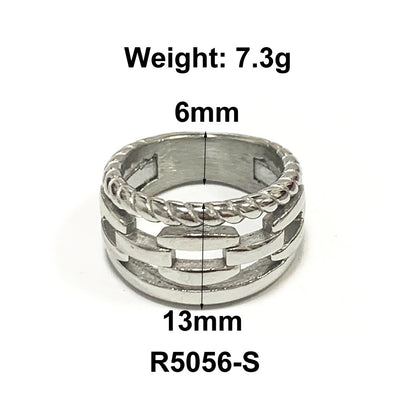 1 Piece Simple Style Solid Color Titanium Steel Plating Rings