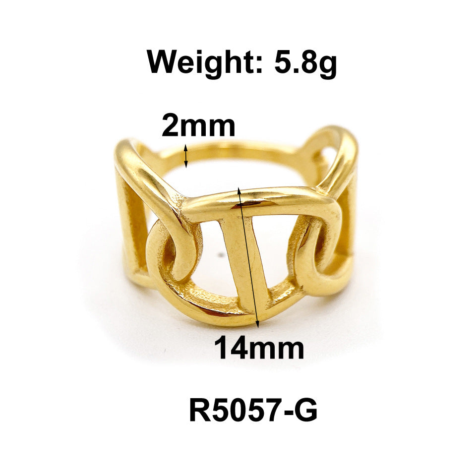 1 Piece Fashion Solid Color Titanium Steel Plating Rings