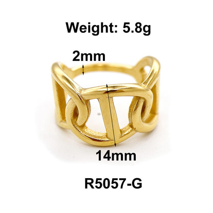 1 Piece Fashion Solid Color Titanium Steel Plating Rings