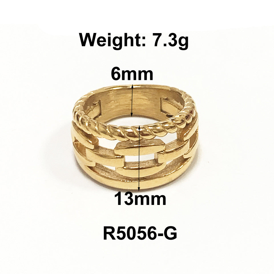 1 Piece Fashion Solid Color Titanium Steel Plating Rings