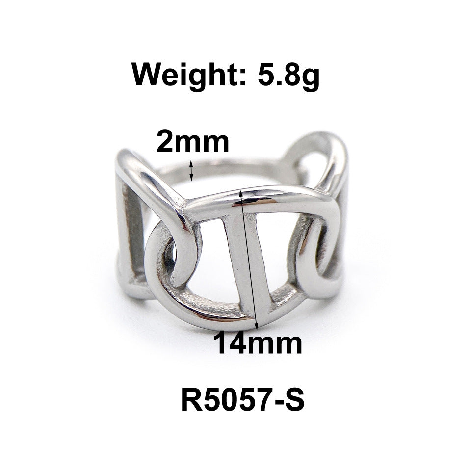 1 Piece Fashion Solid Color Titanium Steel Plating Rings