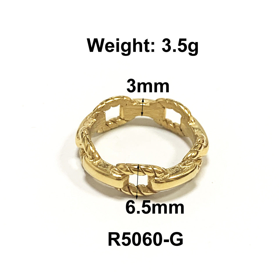 1 Piece Fashion Solid Color Titanium Steel Plating Rings