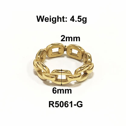 1 Piece Fashion Solid Color Titanium Steel Plating Rings