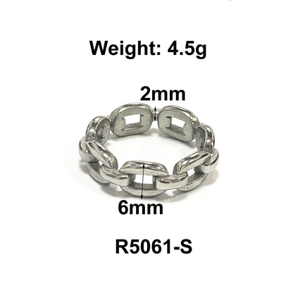 1 Piece Fashion Solid Color Titanium Steel Plating Rings