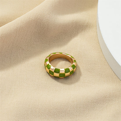 1 Piece Casual Plaid Alloy Plating Women's Rings