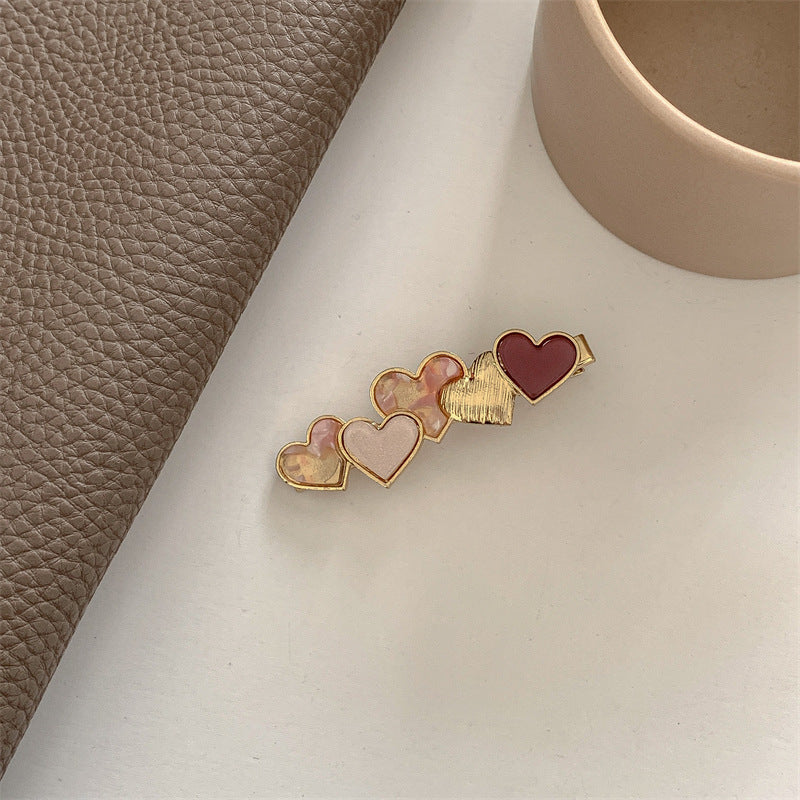 Fashion Heart Shape Acetic Acid Sheets Plating Hair Clip 1 Piece