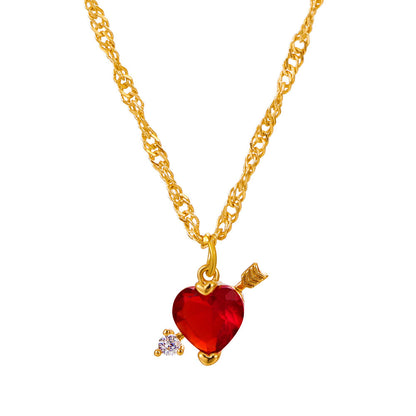 1 Piece Simple Style Heart Shape Arylic Sequin Copper Stoving Varnish Plating Inlay Sequins Rhinestones Zircon 18k Gold Plated Gold Plated Silver Plated Women's Necklace