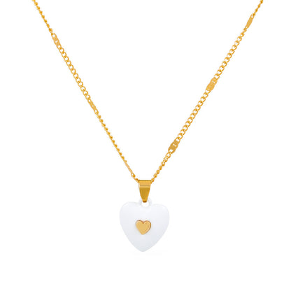 1 Piece Simple Style Heart Shape Arylic Sequin Copper Stoving Varnish Plating Inlay Sequins Rhinestones Zircon 18k Gold Plated Gold Plated Silver Plated Women's Necklace