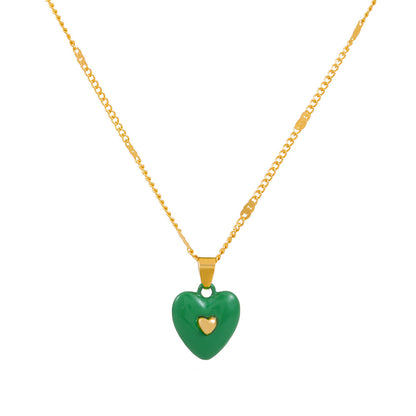 1 Piece Simple Style Heart Shape Arylic Sequin Copper Stoving Varnish Plating Inlay Sequins Rhinestones Zircon 18k Gold Plated Gold Plated Silver Plated Women's Necklace