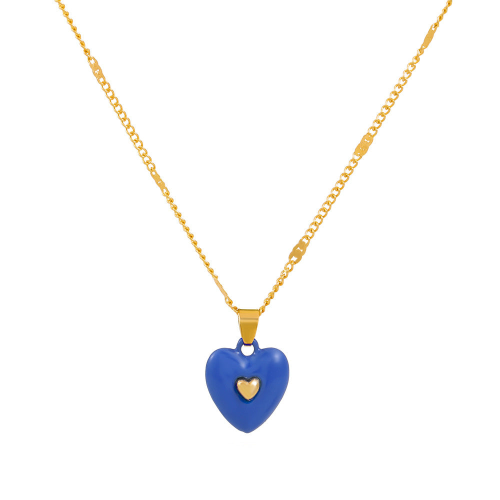 1 Piece Simple Style Heart Shape Arylic Sequin Copper Stoving Varnish Plating Inlay Sequins Rhinestones Zircon 18k Gold Plated Gold Plated Silver Plated Women's Necklace