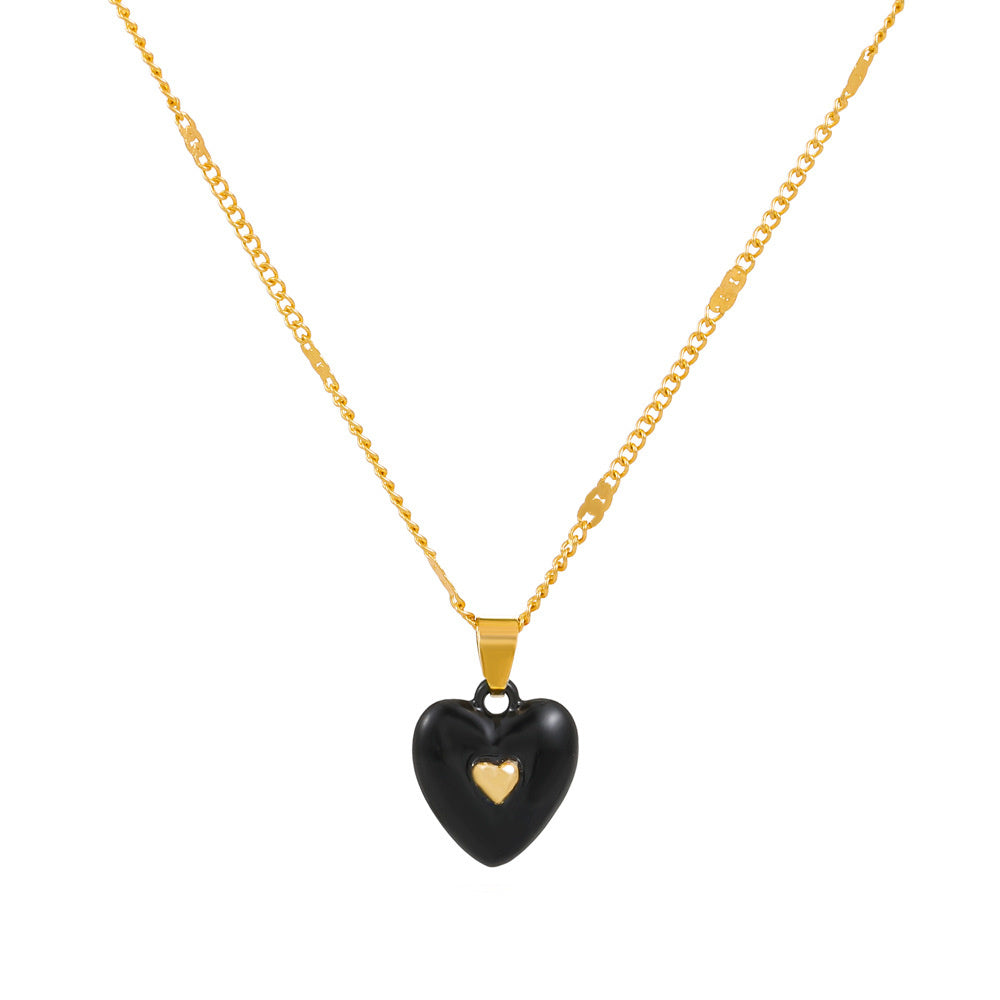 1 Piece Simple Style Heart Shape Arylic Sequin Copper Stoving Varnish Plating Inlay Sequins Rhinestones Zircon 18k Gold Plated Gold Plated Silver Plated Women's Necklace