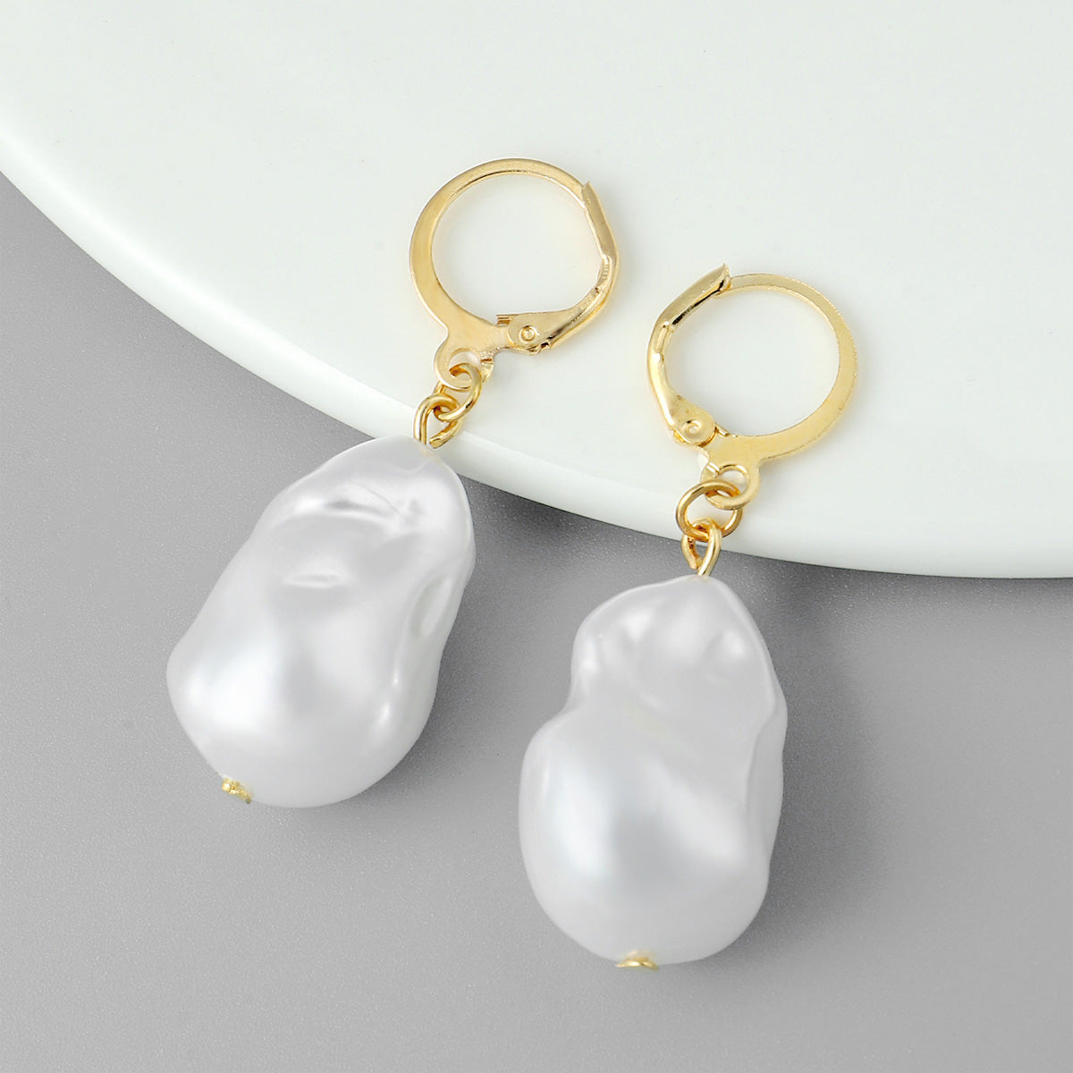 Wholesale Jewelry 1 Pair Baroque Style Irregular Imitation Pearl Drop Earrings