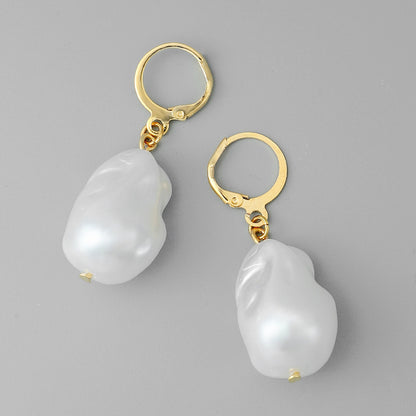 Wholesale Jewelry 1 Pair Baroque Style Irregular Imitation Pearl Drop Earrings